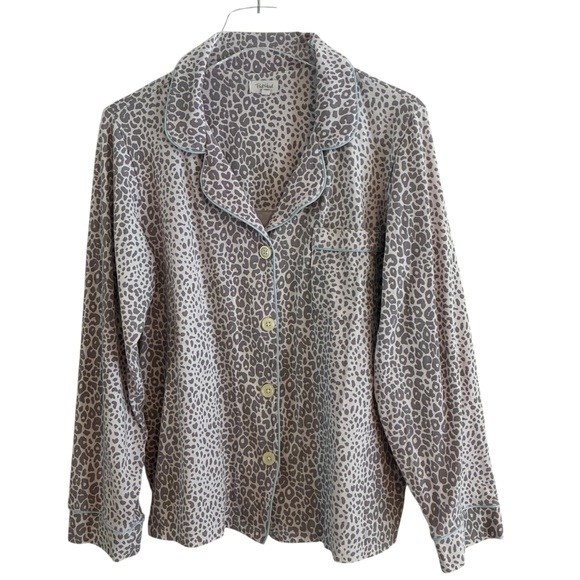 BedHead Pajamas Leopard Print Button-Up Pajama Set Medium - Picture 5 of 15